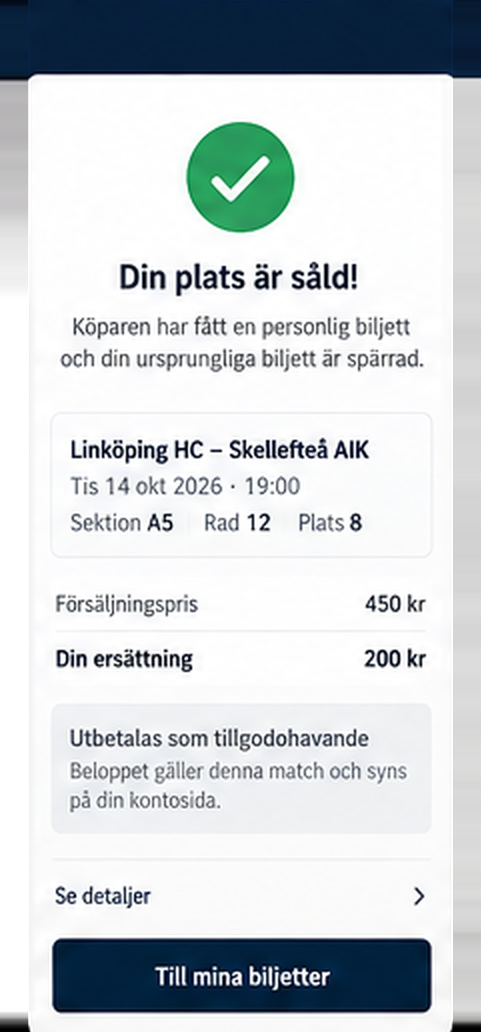 Din plats är såld